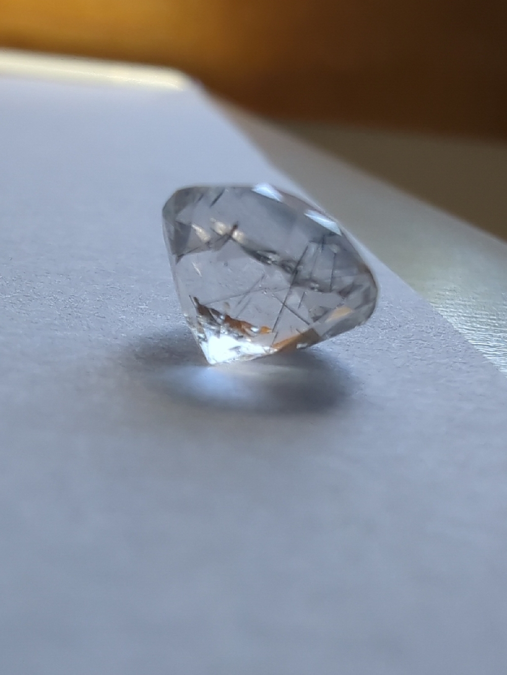 Rutilated Quartz 1.7 Carat Round Faceted Loose Gemstone - Picture 7 of 15